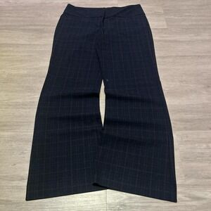 Y2K Navy Checkered Wide Leg Baggy Dress Pants 29x27 2000s Grunge